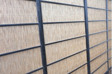 アンティーク建具　昭和初期から中期　涼やかな素材感と波千鳥の意匠が魅力の夏戸4枚セット　(R-089169)