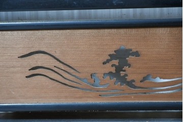 アンティーク建具　昭和初期から中期　涼やかな素材感と波千鳥の意匠が魅力の夏戸4枚セット　(R-089169)