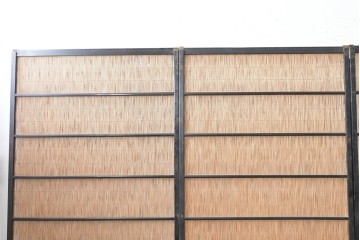 アンティーク建具　昭和初期から中期　涼やかな素材感と波千鳥の意匠が魅力の夏戸4枚セット　(R-089169)