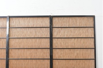 アンティーク建具　昭和初期から中期　涼やかな素材感と波千鳥の意匠が魅力の夏戸4枚セット　(R-089169)