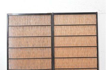 アンティーク建具　昭和初期から中期　波千鳥の意匠が粋な夏戸2枚セット　(R-089170)