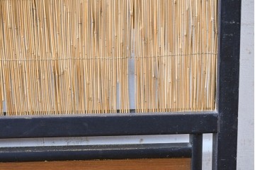 アンティーク建具　昭和初期から中期　波千鳥の意匠が粋な夏戸2枚セット　(R-089170)