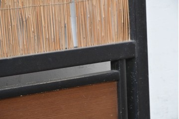 アンティーク建具　昭和初期から中期　波千鳥の意匠が粋な夏戸2枚セット　(R-089170)