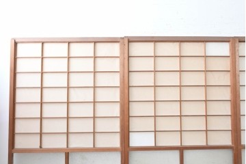 アンティーク建具　昭和初期から昭和中期　上手物!　変わり格子入りの障子戸4枚セット　(R-089171)