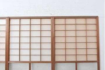 アンティーク建具　昭和初期から昭和中期　上手物!　変わり格子入りの障子戸4枚セット　(R-089171)