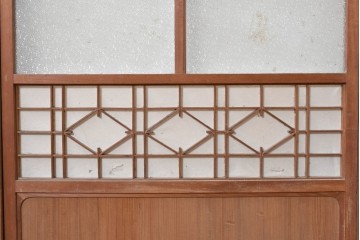 アンティーク建具　昭和初期から昭和中期　上手物!　変わり格子入りの障子戸4枚セット　(R-089171)