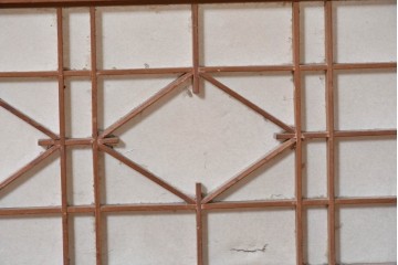 アンティーク建具　昭和初期から昭和中期　上手物!　変わり格子入りの障子戸4枚セット　(R-089171)