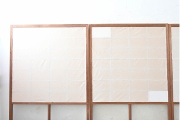 アンティーク建具　昭和初期から昭和中期　上手物!　変わり格子入りの障子戸4枚セット　(R-089171)