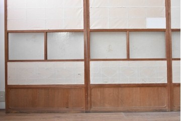アンティーク建具　昭和初期から昭和中期　上手物!　変わり格子入りの障子戸4枚セット　(R-089171)