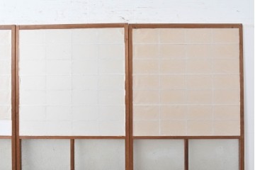 アンティーク建具　昭和初期から昭和中期　上手物!　変わり格子入りの障子戸4枚セット　(R-089171)