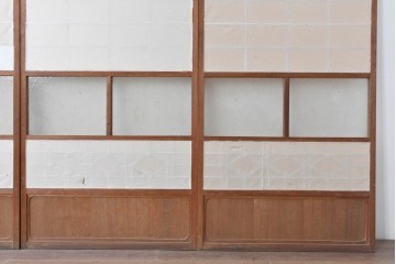 アンティーク建具　昭和初期から昭和中期　上手物!　変わり格子入りの障子戸4枚セット　(R-089171)