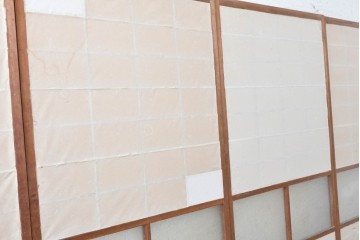 アンティーク建具　昭和初期から昭和中期　上手物!　変わり格子入りの障子戸4枚セット　(R-089171)