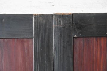 アンティーク建具　明治から大正期　重厚な色合いの帯戸2枚セット　(R-089173)