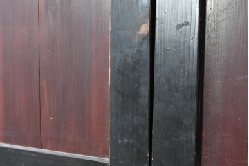 アンティーク建具　明治から大正期　重厚な色合いの帯戸2枚セット　(R-089173)
