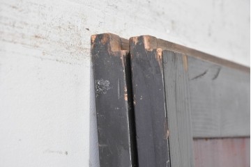 アンティーク建具　明治から大正期　重厚な色合いの帯戸2枚セット　(R-089173)