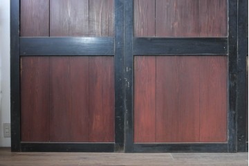 アンティーク建具　明治期　重厚な色合いの帯戸4枚セット　(R-089174)