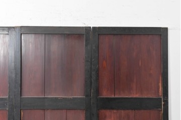 アンティーク建具　明治期　重厚な色合いの帯戸4枚セット　(R-089174)