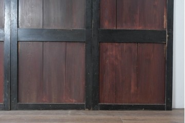 アンティーク建具　明治期　重厚な色合いの帯戸4枚セット　(R-089174)