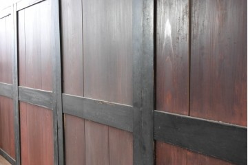 アンティーク建具　明治期　重厚な色合いの帯戸4枚セット　(R-089174)