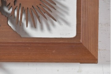 アンティーク建具　昭和初期　透かし彫り　風情ある松の図が目を引く欄間2枚セット　(R-089178)