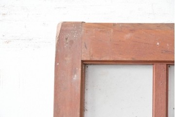 ヴィンテージ建具　昭和中期　縦格子デザイン　素朴な木味の玄関戸1枚　(R-089179)