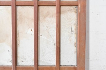 ヴィンテージ建具　昭和中期　縦格子デザイン　素朴な木味の玄関戸1枚　(R-089179)