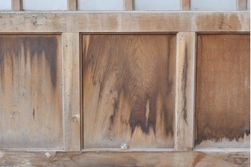 ヴィンテージ建具　昭和中期　縦格子デザイン　素朴な木味の玄関戸1枚　(R-089180)