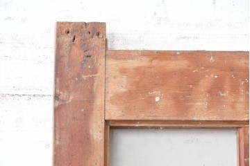 ヴィンテージ建具　昭和中期　縦格子デザイン　素朴な木味の玄関戸1枚　(R-089180)