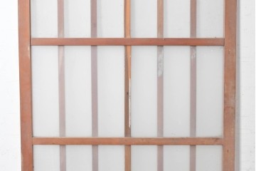 ヴィンテージ建具　昭和中期　縦格子デザイン　素朴な木味の玄関戸1枚　(R-089180)