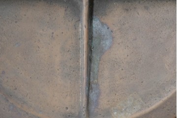 ヴィンテージ雑貨　真鍮製　重厚なデッドライト付き船舶用丸窓　(R-089185)