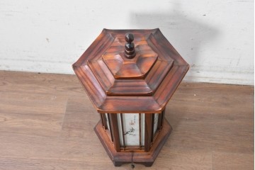 中古　韓国製　六角形屋根　伝統建築デザインの置き型照明　(R-089186)