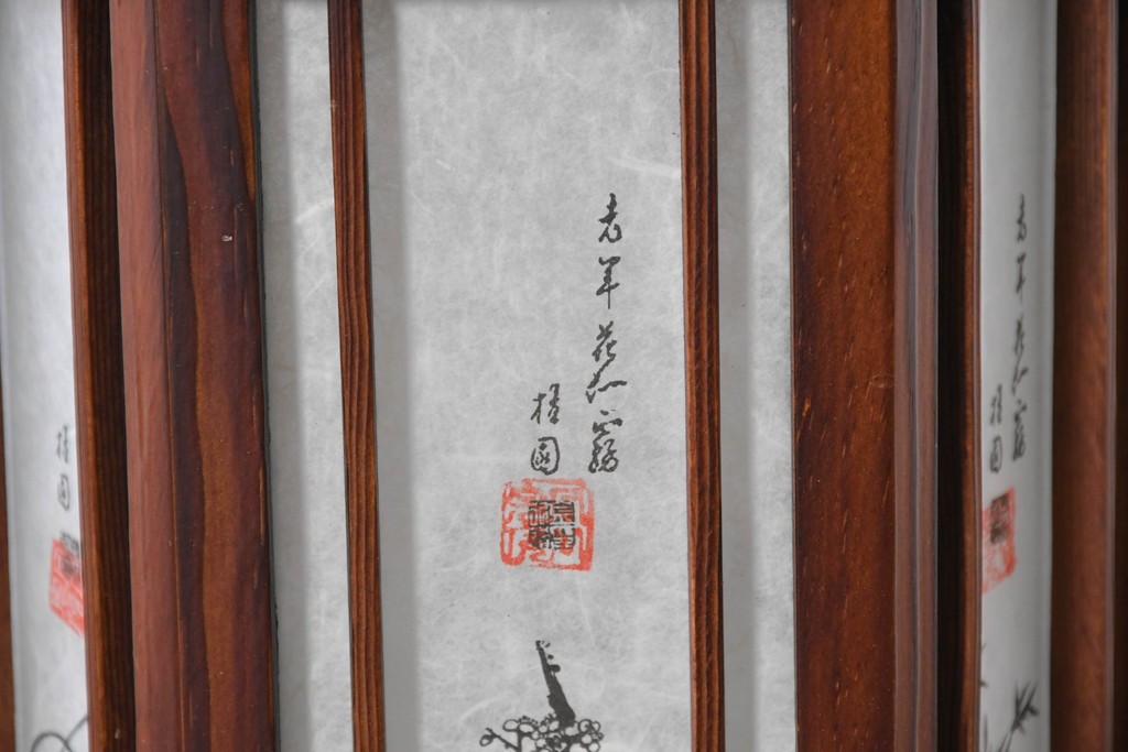 中古　韓国製　六角形屋根　伝統建築デザインの置き型照明　(R-089187)