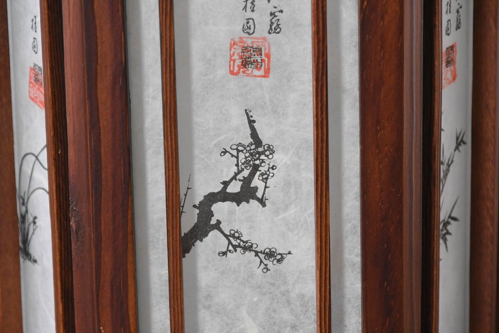 中古　韓国製　六角形屋根　伝統建築デザインの置き型照明　(R-089187)