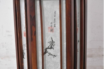 中古　韓国製　六角形屋根　伝統建築デザインの置き型照明　(R-089188)