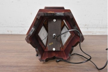中古　韓国製　六角形屋根　伝統建築デザインの置き型照明　(R-089188)