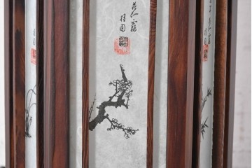 中古　韓国製　六角形屋根　伝統建築デザインの置き型照明　(R-089189)