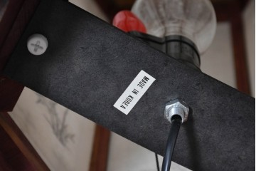 中古　韓国製　六角形屋根　伝統建築デザインの置き型照明　(R-089191)