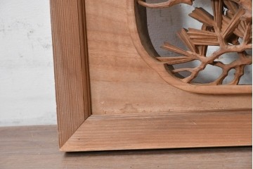 ヴィンテージ建具　井波彫刻　梧山作　新規制作で約130万円相当の逸品!　松の意匠が見事な彫刻欄間2枚セット　(R-089194)