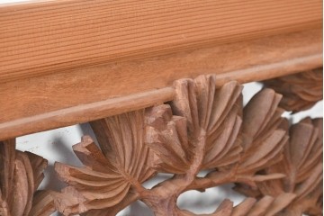 ヴィンテージ建具　昭和後期　井波彫刻　雪信作　躍動感あふれる松図彫刻の欄間2枚セット　(R-089195)