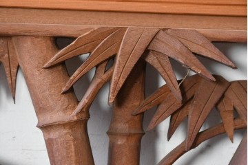 ヴィンテージ建具　昭和後期　井波彫刻　一峯作　松竹梅の生命力を豊かに表現した欄間2枚セット　(R-089201)