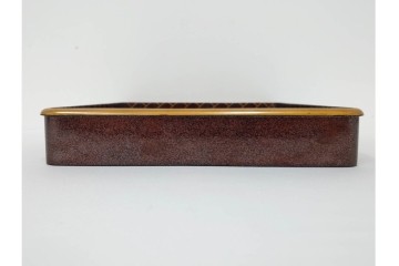 明治から大正期　時代物　木製　漆器　金銀蒔絵に梨地と扇面が華やかな盆2点セット　(R-089202)