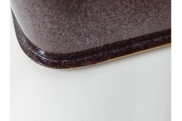 明治から大正期　時代物　木製　漆器　金銀蒔絵に梨地と扇面が華やかな盆2点セット　(R-089202)
