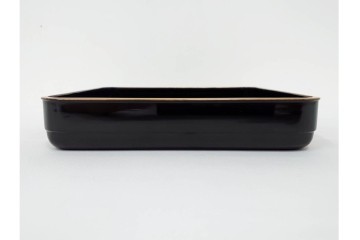 明治から大正期　時代物　木製　漆器　金銀蒔絵に梨地と扇面が華やかな盆2点セット　(R-089202)