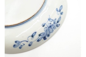 江戸期　古伊万里　染錦　直径約20cm(6.6寸)　鹿紅葉図が華やかな中皿　(R-089204)