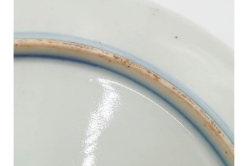 江戸期　古伊万里　染錦　直径約20cm(6.6寸)　鹿紅葉図が華やかな中皿　(R-089204)