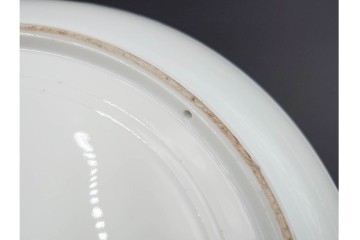 オールドノリタケ(NORITAKE)　ヤジロベー印　モールド　緻密に描かれたフレンチブルドッグの飾皿　(R-089209)