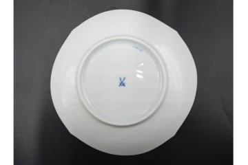 ドイツ製　Meissen(マイセン)　可憐な青い花が上品なティーカップ&ソーサー2客セット　定価(2客合計)16万5千円　(R-089210)