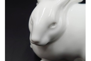 大倉陶園(OKURA/OAC)　沼田一雅作　白磁　「双卯」　共箱付き　(R-089212)