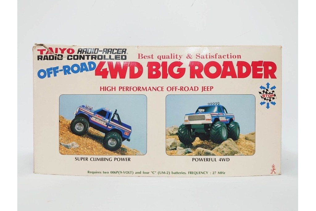タイヨー(TAIYO)　4WD BIG ROADER(ビッグローダー)　レトロな青いピックアップトラックのラジコン　プロポ(コントローラー)・外箱付き　(R-089214)