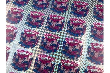 当時物　インクずれエラー　ビックリマン　悪魔VS天使シール　ワンダーマリア　パチ物のアンカットシート　(R-089217)